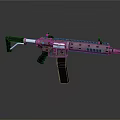 Modern Tactical Assault Rifle With Black Silver Rail System And Grip