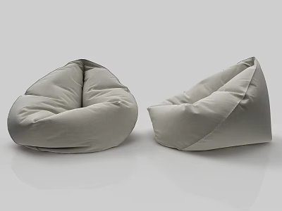 Soft Light Gray Bean Bag Chair For Modern Home Living Room Decor 3d model
