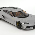 Luxury Gray Sports Car With Sleek Aerodynamic Design Sporty Exterior And Black Wheels