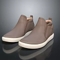 Brown Leather Slip on Casual Shoes With White Sole And Minimalist Comfortable Design