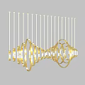 Modern Elegant Chandelier With Golden Circular Rings Hanging From Ceiling