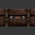Vintage Brown Leather Suitcase With Metal Buckles Leather Straps and Handle