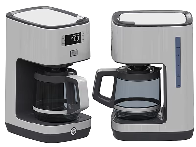Modern Designed Kitchen Coffee Makers With Digital Display And Glass Carafes 3d model