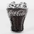 Refreshing Coca Cola Beverage With Ice Cubes And Cold Water Droplets On Glass