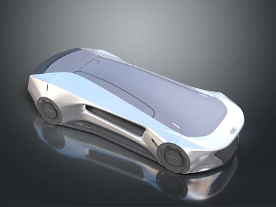 Futuristic Concept Car With Sleek Silver Body Smooth Surface And Modern Wheel Design 3d model
