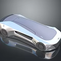 Futuristic Concept Car With Sleek Silver Body Smooth Surface And Modern Wheel Design