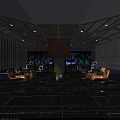 Luxurious KTV Interior With Modern Ambient Lighting And Comfortable Leather Sofas