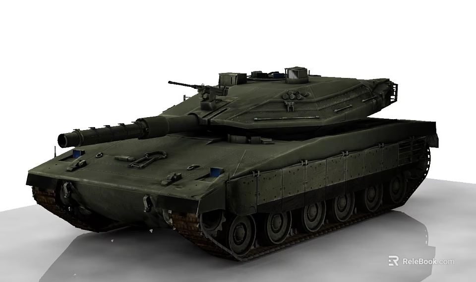 Green Military Tank With Modern Design Cannon Turret Tracks And Armor 3d model 