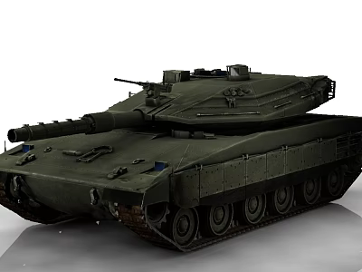 Green Military Tank With Modern Design Cannon Turret Tracks And Armor 3d model