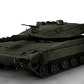 Green Military Tank With Modern Design Cannon Turret Tracks And Armor