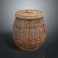 Handwoven Wicker Storage Basket With Lid For Home Organizing And Decorative Use