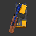 Yellow ACE Crane With Blue Boom Lifting Wooden Beam In Construction