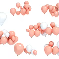 Colorful Pink And White Balloons As Decorative Party Supplies For Daily Life Use