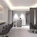 Modern Sleek Minimalist Hair Beauty Salon Interior With Comfortable Chairs And Professional Styling Stations