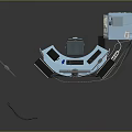 Modern Computer Workstation With Multiple Monitors Curved Desk Speakers And Cable Management