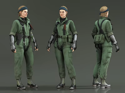 Modern Game Role Metal Gear Lady Soldier Supply Soldier Medic Dagger US Army 3d model