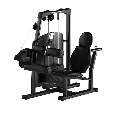 Black Commercial Leg Extension Fitness Equipment With Ergonomic Padded Seat And Steel Frame 3d model