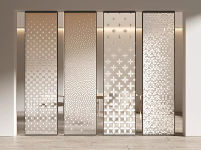 Four Modern Screen Partitions With Diverse Intricate Patterns For Interior 3d model
