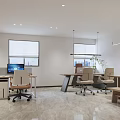 Modern Monitoring Room With Large Screen Workstations And Office Chairs