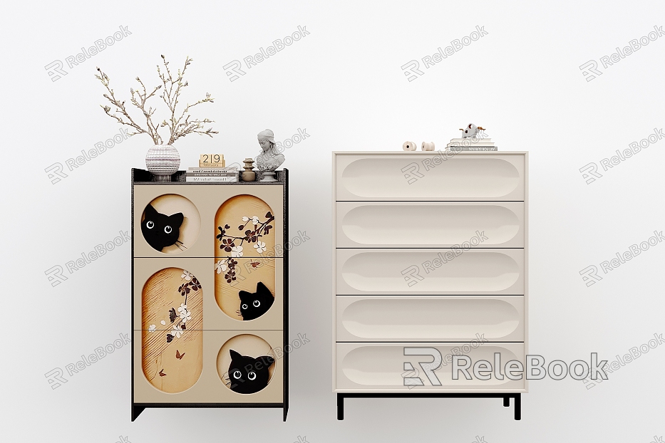 Modern Entrance Side Cabinet Decorations Ornaments End View Cabinet Bucket Cabinet Side Cabinet Combination model