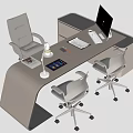 Modern Office Desk and Chair Manager Desk Boss Desk and Chair 3d model