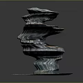 Wavy Sculpture With Textured Surface Design On Circular Stone Base
