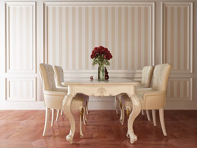 European Dining Table and Chair Combination Table and Chair Combination 3d model