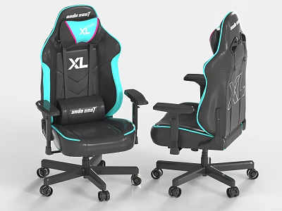 Noblechairs XL Office Chair With Black Teal Accents And Ergonomic Design 3d model