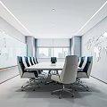 Modern Conference Room Conference Table and Chair Combination Projection Curtain Removable Conference Table Carpet Decorative Cabinet 3d model