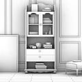 Jane European bookcase combination 3d model