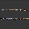Group of Men 3D Character Models With Various Casual Outfits And Standing Poses