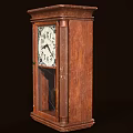 Antique Wooden Mantel Clock With Glass Door White Dial And Pendulum