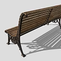 Wooden Outdoor Bench with Slatted Seat Backrest and Metal Legs for Garden Patio Use