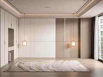 New Chinese bedroom background wall 3d model