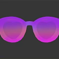 Pink Heart Shaped Jewelry Sunglasses With Gradient Lenses And Reflection On Dark Background