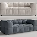 Modern Sectional Sofa With Light And Dark Upholstered Fabric For Comfortable Seating 3d model