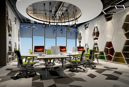 modern public office area office 3d model