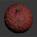 Fresh Red Lychee Fruit With Textured Surface And Glossy Skin 3d model