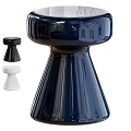 Modern Sculptural Base Side Table With Black White Blue Ceramic Glazed Finish 3d model