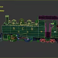 Vintage Green Steam Train Model with KCR BSS Lettering Black Roof and Yellow Chimney