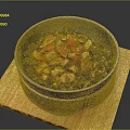 Delicious Black Rice Bowl with Chicken and Colorful Vegetables on Wooden Board