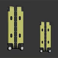 Two Piece Yellow Hardshell Suitcases With Large Small Sizes Black Trim And Wheels