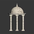 Ornamental Marble Dome Architectural Structure With Classical Support Columns And Base