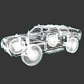 Blue Military Style Off Road Vehicle With Rugged Design And Large Tires