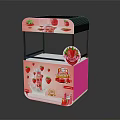 Strawberry Yogurt Food Stall With Pink Design And Fresh Fruit Patterns