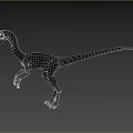 Green And Yellow Prehistoric Dinosaur With Long Tail And Sharp Teeth 3d model