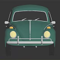 Classic Green Beetle Car With Shiny Exterior And Retro Design Elements 3d model