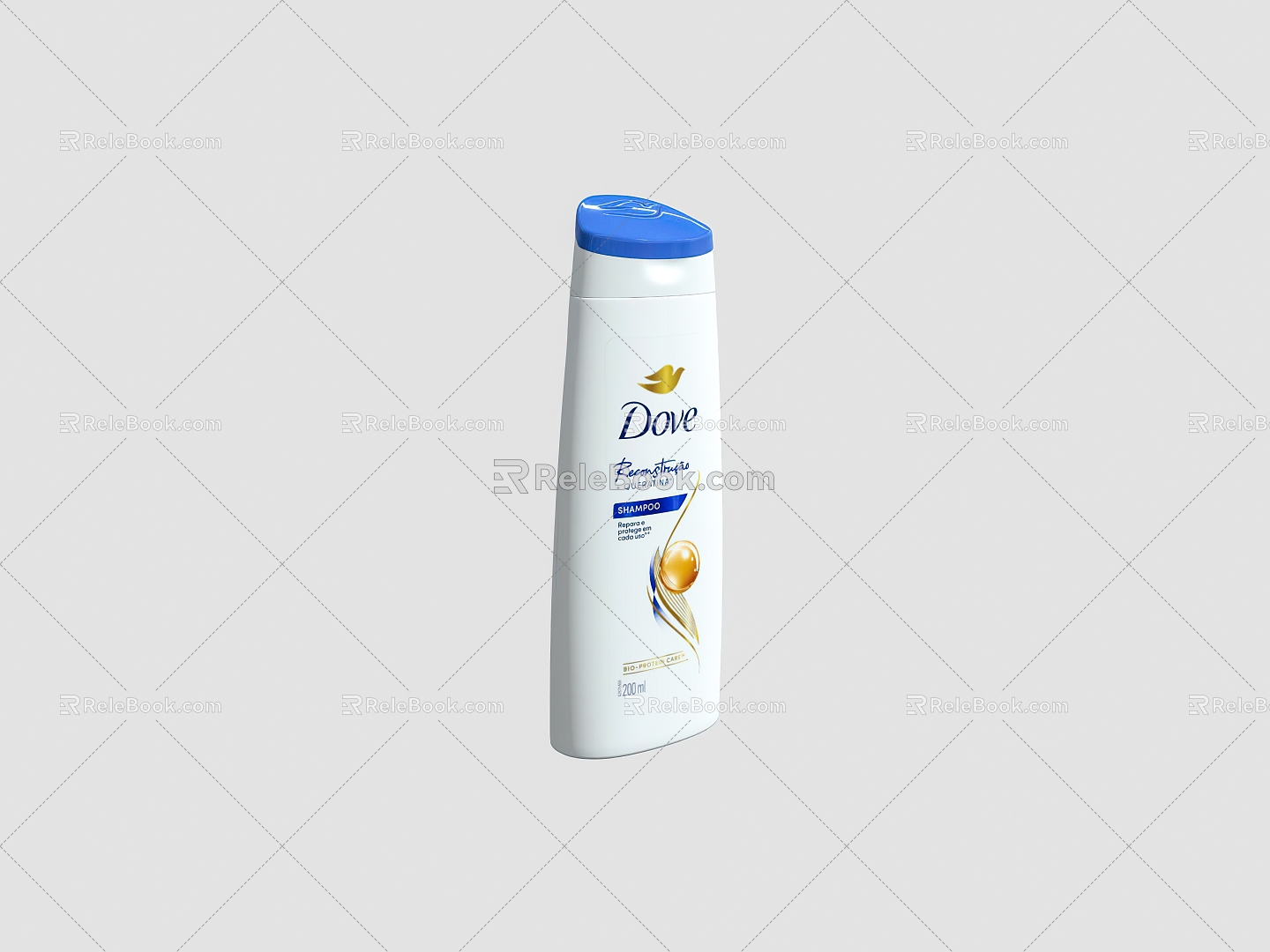 Shampoo plastic bottle 3d model