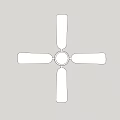 Modern White Ceiling Fan With Multiple Blades And Built In Light