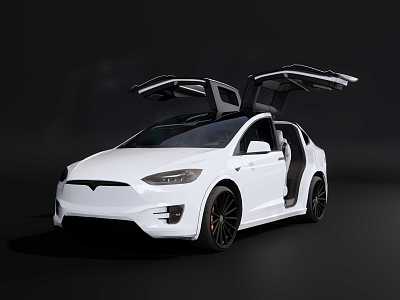 Tesla MODELX Gull-Wing Door 3d model